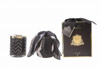 HERRINGBONE Свеча большая, черный, 600 гр, соевый воск, платок, время горения 100 ч