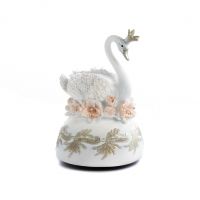 SWAN/MAGNOLIA MUS.BOX ТТ WH/PNK Музыкальная шкатулка с лебедем и цветком магнолии белая с розовым 15