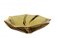 Блюдо Cre Art Amber Tray, цвет янтарный, золотая кромка , диам 33 см, стекло