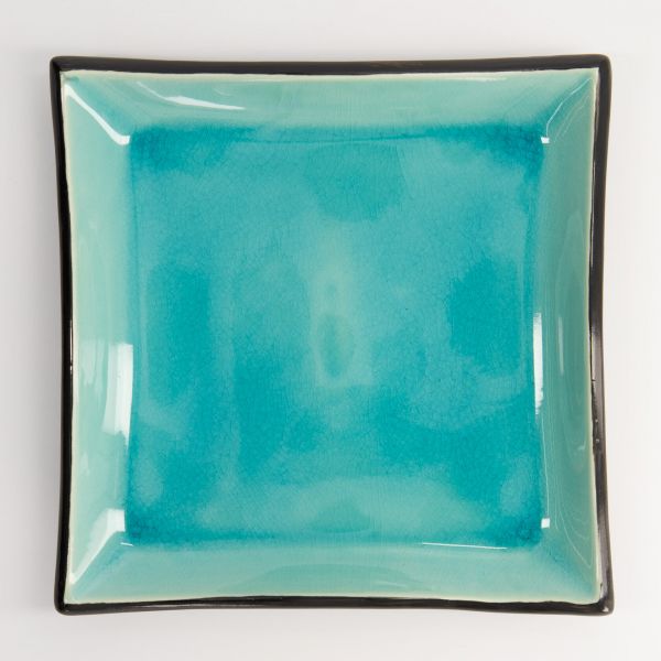 Тарелка Glassy Turquoise 22.2x22.2x3.2 см, керамика TOKYO DESIGN