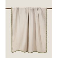 Плед Frati SOFT BAMBOO NOCCIOLA с тесьмой Coco, бежевый, 160х200, бамбук 40% полиэстер 60%, 910г