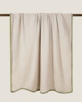 Плед Frati SOFT BAMBOO NOCCIOLA с тесьмой Coco, бежевый, 160х200, бамбук 40% полиэстер 60%, 910г