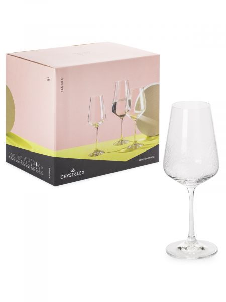 Набор бокалов для вина SANDRA Blizzard 6шт 350мл CRYSTALEX