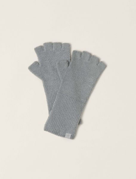 Варежки-митенки Barefoot Dreams CCL FINERLESS, серый, трикотаж, 75% нейлон 25% вискоза, размер one