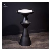 Side table (L)Столик диам 37,5 Н 73 см металл, мрамор