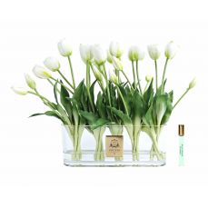 Тюльпаны Oval Tulips White в овальной вазе, белый, 1 спрей 10 мл, аромат Belle Epoque COTE NOIRE