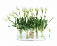 Тюльпаны Oval Tulips White в овальной вазе, белый, 1 спрей 10 мл, аромат Belle Epoque COTE NOIRE