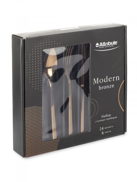 Набор столовых приборов MODERN BRONZE 24пр ATTRIBUTE