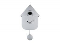 Часы настенные с кукушкой Karlsson CUCKOO, серебристый, пластик, 21.5х8.5 см, батарейки 3x AA (не входит в комплект) Present Time