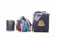 HERRINGBONE Свеча большая, платок, 600 гр, соевый воск, время горения 100 ч ВхШхД 21х17х17 см