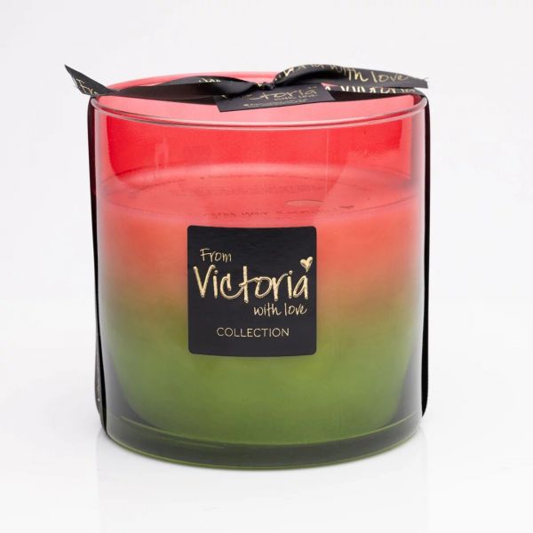 Свеча ароматическая Victoria with Love Fade red 1800гр, выдувное стекло