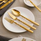 Набор столовых приборов SOBOR GOLD HERDMAR, нержавеющая сталь 18/10, цвет золотой 24 предмета