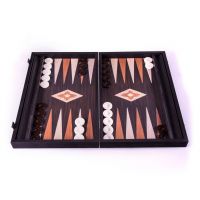 BACKGAMMONНарды с боковыми стойками, 48x30 см, дерево венге, рисунок орех + дуб, ручная работа