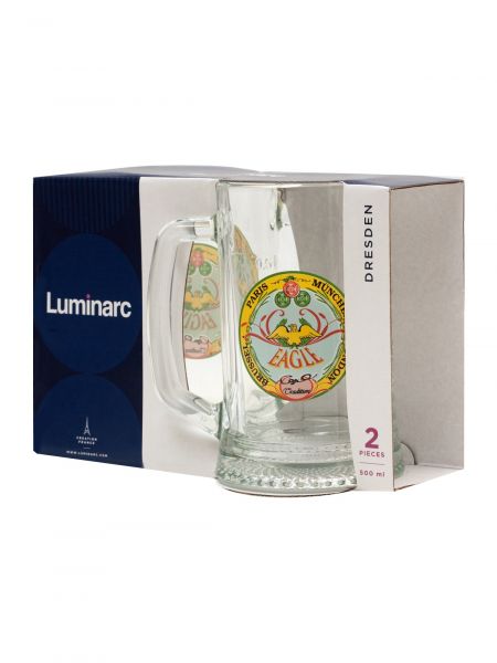 Набор кружек для пива ДРЕЗДЕН декорированных 2шт 500мл LUMINARC