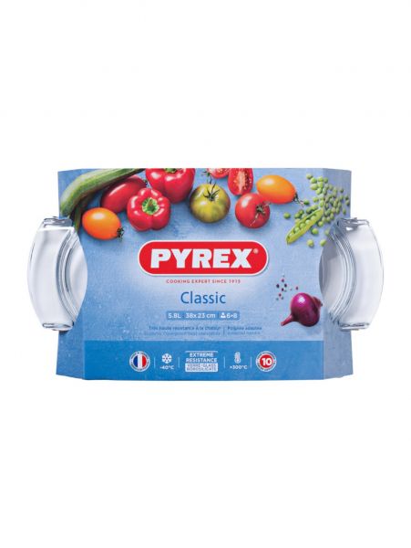 Кастрюля с крышкой CLASSIC 5.8л овальная PYREX