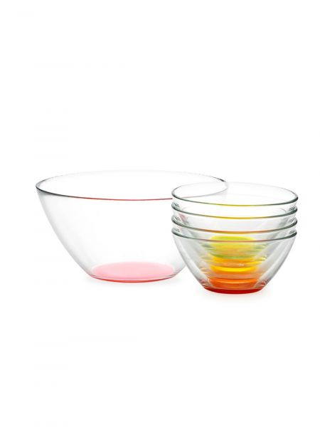 Набор салатников КОСМОС 5шт (4х12.5см+20см) с цветным дном LUMINARC