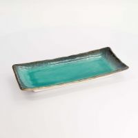 Тарелка Yamasaku Green Oblong 25.8x18.4x3.6 см, керамика TOKYO DESIGN