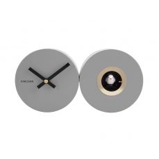 Часы настенные DUO CUCKOO с кукушкой 26х13х7.2 см сталь, батарейки 3x AA (не входит) Present Time