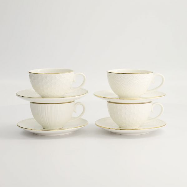 Набор чайных пар Tokyo Design Nippon Rim gold, 8 шт, 180 мл, фарфор TOKYO DESIGN
