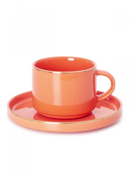 Чайная пара CORAL GOLD 200мл DOMENIK