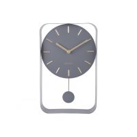 Часы настенные с маятником Karlsson CHARM SMALL, серый, золотые детали, 32,5 x 20 x 5 см, бесшумный