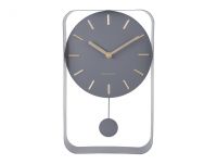 Часы настенные с маятником Karlsson CHARM SMALL, серый, золотые детали, 32,5 x 20 x 5 см, бесшумный