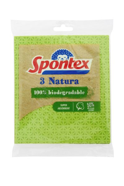 Салфетка губчатая NATURA 20х18см 3шт SPONTEX