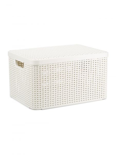 Корзина RATTAN STYLE BOX L 30л+крышка кремовая CURVER