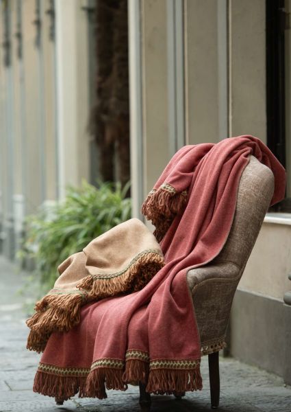 Плед Frati SOFT BAMBOO BISCOTTO с тесьмой Matisse, желто-коричневый, 160х200, бамбук 40% полиэстер 6