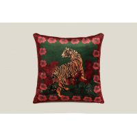 Подушка FLOWER TIGER EMERALD 50х50 см, велюр, полиэстер, начинка конфорель FRATI HOME