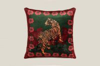 Подушка FLOWER TIGER EMERALD 50х50 см, велюр, полиэстер, начинка конфорель FRATI HOME