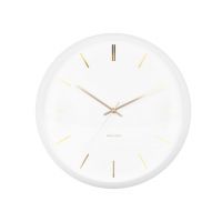 Часы настенные Karlsson GLOBE white, белый, металл, стекло 40х40х12 см, бесшумный механизм, батарейка 1x AA (не входит в комплект) Present Time
