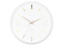 Часы настенные Karlsson GLOBE white, белый, металл, стекло 40х40х12 см, бесшумный механизм, батарейка 1x AA (не входит в комплект) Present Time