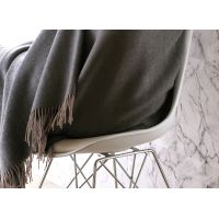 Плед KATMANDOU ANTHRACITE 130x170 см серо-бежевый шерсть меринос, 240 г/м2 Blanc des Vosges
