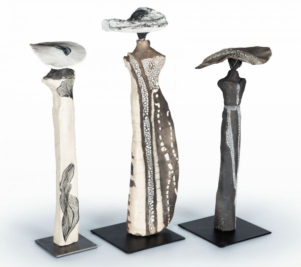 Скульптура Marie Juge DRAPEE, женская фигура, керамика, японская техника Raku, 40 см
