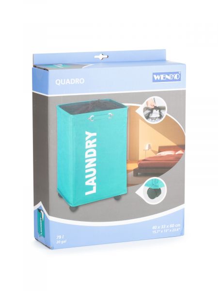 Корзина для белья Quadro Petrol WENKO