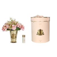 GRAND SUMMER POSY Pink Gold Букет гортензии и розы, розовый, золотая ваза, 2 спрея по 10 мл