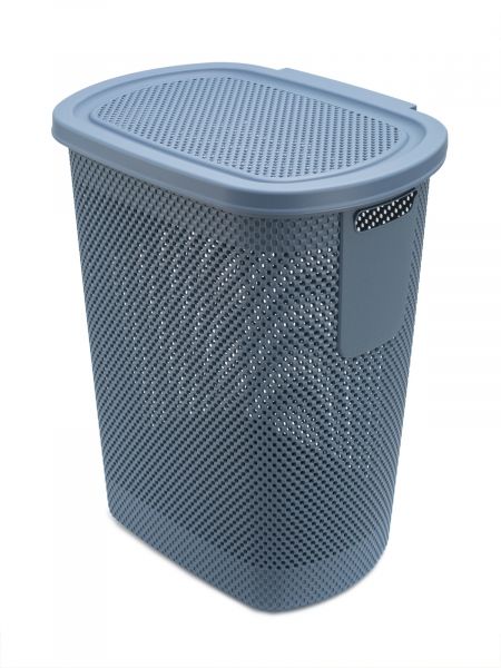 Корзина для белья NICKEL синяя 58л 36.1x47.4x57.6см с крышкой HOBBY LIFE