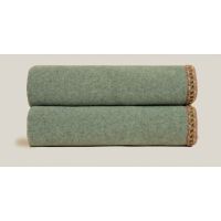 Плед Frati SOFT BAMBOO MOSS с тесьмой Coco, зеленый, 160х200 см, бамбук 40% полиэстер 60%, 910г