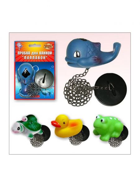Пробка для ванной на цепочке с игрушкой МУЛЬТИДОМ