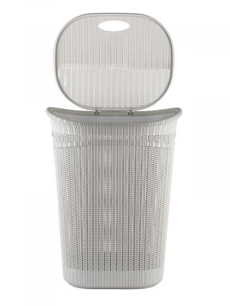 Корзина для белья 52л с крышкой серая ATTRIBUTE