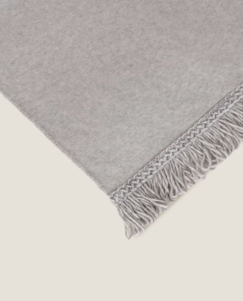 Плед Frati SOFT BAMBOO GRIGIO PERLA с тесьмой Matisse, серый однотонный, 160х200, бамбук 40% полиэст