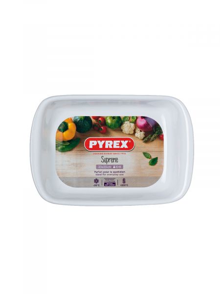 Форма для запекания и выпечки SUPREME белая 33х23см прямоугольная PYREX