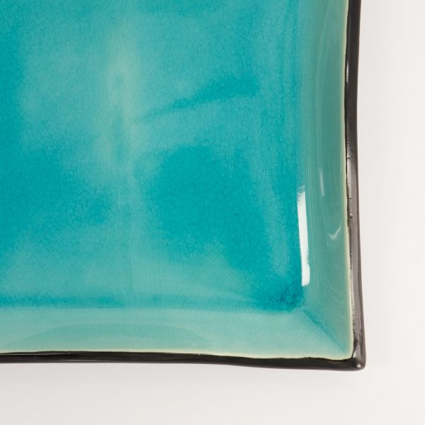Тарелка Glassy Turquoise 22.2x22.2x3.2 см, керамика TOKYO DESIGN