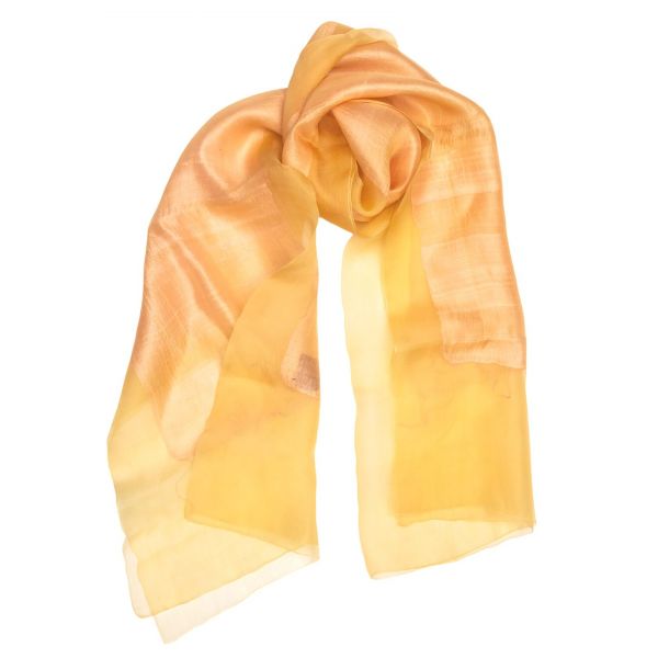 SILK Шаль , желто-розовая, 45/210 шелк