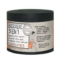 Свеча AGRUMES массажная 3 в 1, соевый воск, аромат цитрусовый, 100 гр
