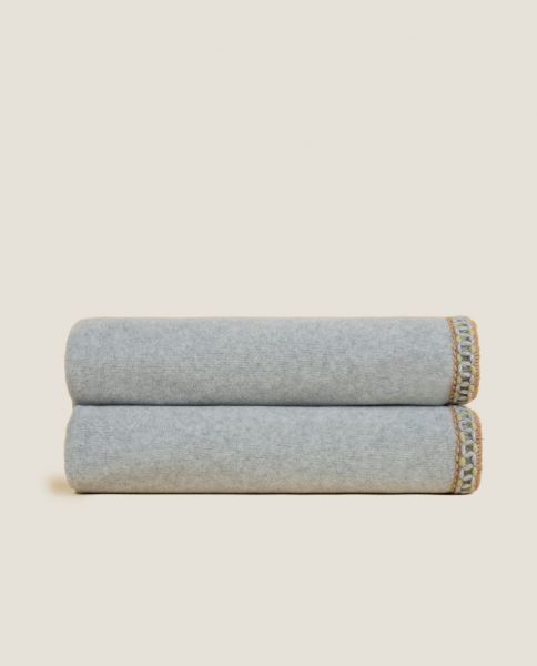 Плед Frati SOFT BAMBOO PERLA с тесьмой Coco, серый, 160х200, бамбук 40% полиэстер 60%, 910г