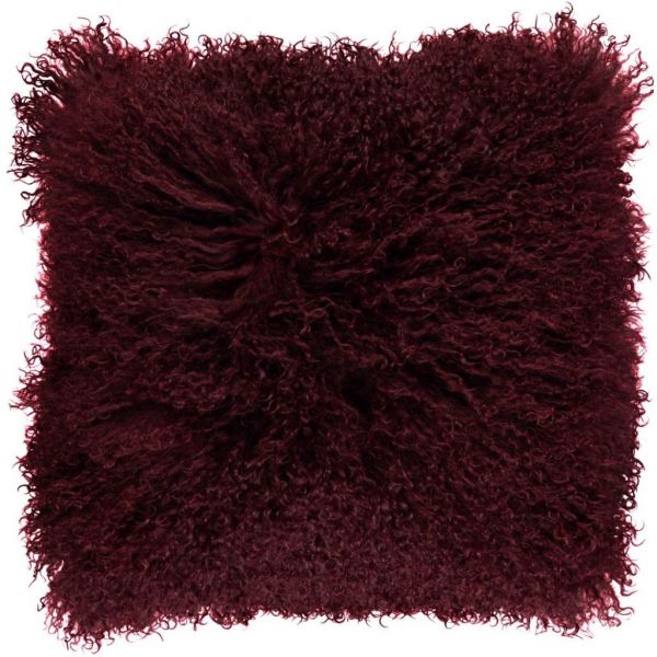 Tibetan Burgundy Подушка мех тибетской козы 40x40 темно-бирюзовый