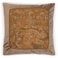 Подушка декоративная Art&Decor на молнии, 45х45, лен, бархат полиэстер, ручная шелкография
