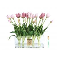 Тюльпаны Oval Tulips Pink в овальной вазе, розовый, 1 спрей 10 мл, аромат Belle Epoque COTE NOIRE
